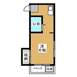 メゾントコナミ ワンルームの間取図画像