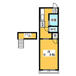 リベルティ3 ワンルームの間取図画像
