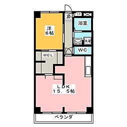 センターヴィレッジ 1LDKの間取図画像
