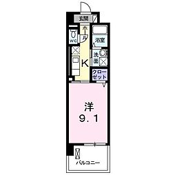 レギオン ワンルームの間取図画像