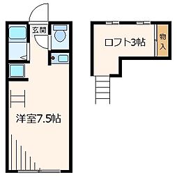スマイルロフツ ワンルームの間取図画像