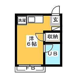 赤坂マンション ワンルームの間取図画像