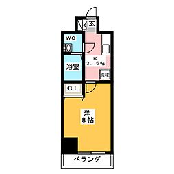 マーロ府中レジデンス♯R 1Kの間取図画像