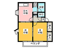シティパル 2DKの間取図画像