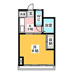第3栄町レジデンス 1Kの間取図画像