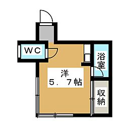 ミユキハイツ ワンルームの間取図画像