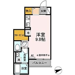 マーリエ調布 ワンルームの間取図画像