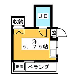 ユマニテ調布 ワンルームの間取図画像