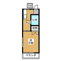 コーポ畠山 1Kの間取図画像