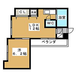 山本ビル 1LDKの間取図画像