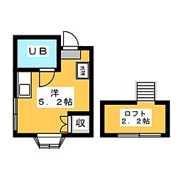 テイクファイブ ワンルームの間取図画像