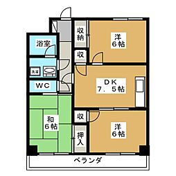 ファミールY.K 3DKの間取図画像