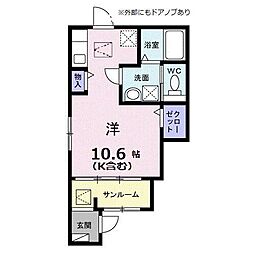 イノセントパーク ワンルームの間取図画像