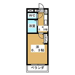 スカイビレッジ国領 1Kの間取図画像