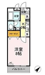 ソレーユ・トレビナ 1Kの間取図画像