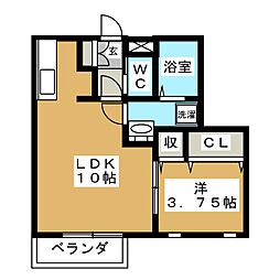 リアンプリエール 1LDKの間取図画像