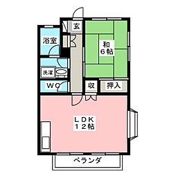山和ハイツ5 1LDKの間取図画像