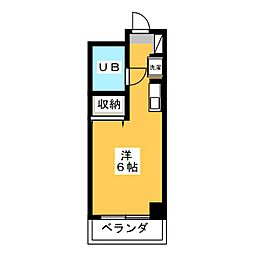 G-CLEF ワンルームの間取図画像