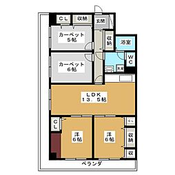 ライオンズマンション調布C棟 4LDKの間取図画像