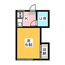 ホワイトコート 1Kの間取図画像