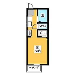 セラビＩＤＡ 2階ワンルームの間取り