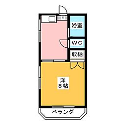 シティータナカ 1Kの間取図画像
