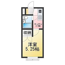ヘリオス378谷保 1Kの間取図画像