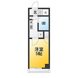 ワコーレ東村山 1Kの間取図画像