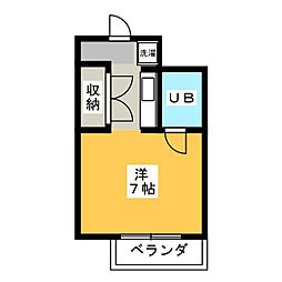 アメニティコウヤマ第6ガーデン ワンルームの間取図画像