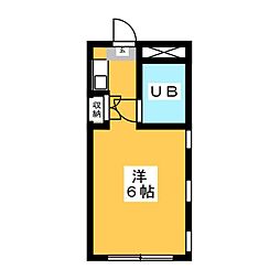 パークアベニューエス・ティーン ワンルームの間取図画像