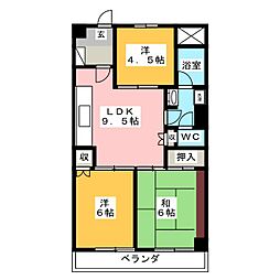第5荒田ビル 3LDKの間取図画像