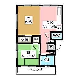 長縄ビル 1LDKの間取図画像