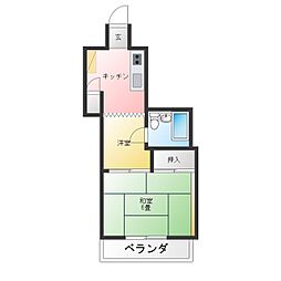 レヂオンス東久留米 1DKの間取図画像