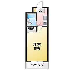 アーツハイム 1Kの間取図画像