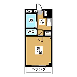 サンウイル 1Kの間取図画像
