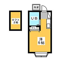 ハイツK&K3 ワンルームの間取図画像