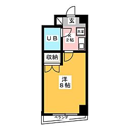 雅ビル 1Kの間取図画像