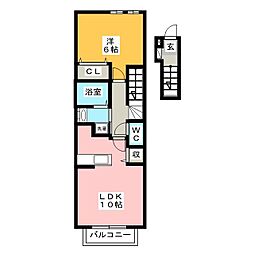 プラシード 1LDKの間取図画像