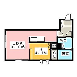 フェリーチェ 1LDKの間取図画像