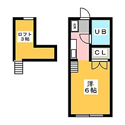 ハイクレスト本多 ワンルームの間取図画像