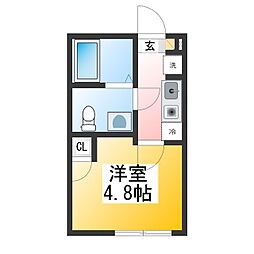 ルシエル一橋学園 1Kの間取図画像