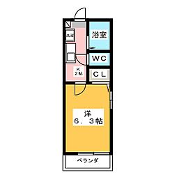ル・メゾン 1Kの間取図画像