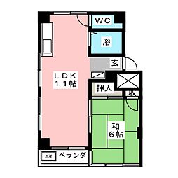 ハイム恋ヶ窪 1LDKの間取図画像