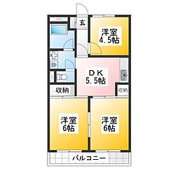さくらコーポ 3DKの間取図画像