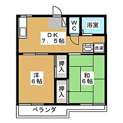 コーポ・センチュリー 2DKの間取図画像