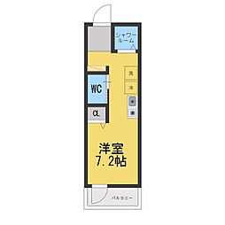 メルラス相模原 ワンルームの間取図画像