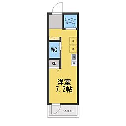 メルラス相模原 ワンルームの間取図画像