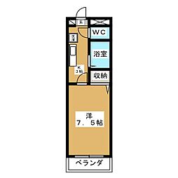 ロードサイドヒルズ 1Kの間取図画像