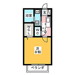メルヴェーユ橋本 1Kの間取図画像