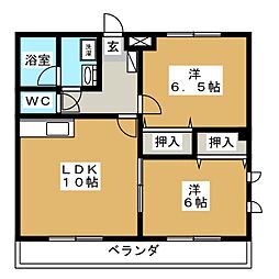 コルティーレ 2LDKの間取図画像